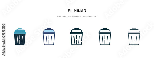 eliminar icon in different style vector illustration. two colored and black eliminar vector icons designed in filled, outline, line and stroke style can be used for web, mobile, ui