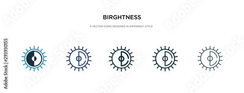 birghtness icon in different style vector illustration. two colored and black birghtness vector icons designed in filled, outline, line and stroke style can be used for web, mobile, ui