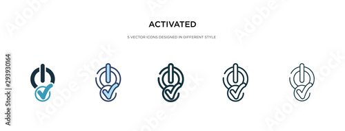 activated icon in different style vector illustration. two colored and black activated vector icons designed in filled, outline, line and stroke style can be used for web, mobile, ui