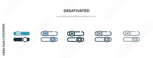 desativated icon in different style vector illustration. two colored and black desativated vector icons designed in filled, outline, line and stroke style can be used for web, mobile, ui