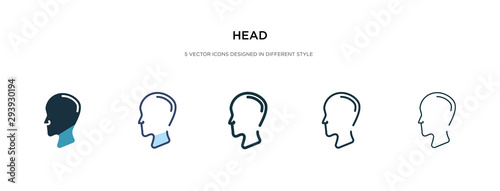 head icon in different style vector illustration. two colored and black head vector icons designed in filled, outline, line and stroke style can be used for web, mobile, ui