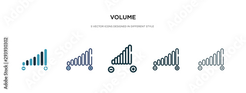 volume icon in different style vector illustration. two colored and black volume vector icons designed in filled, outline, line and stroke style can be used for web, mobile, ui
