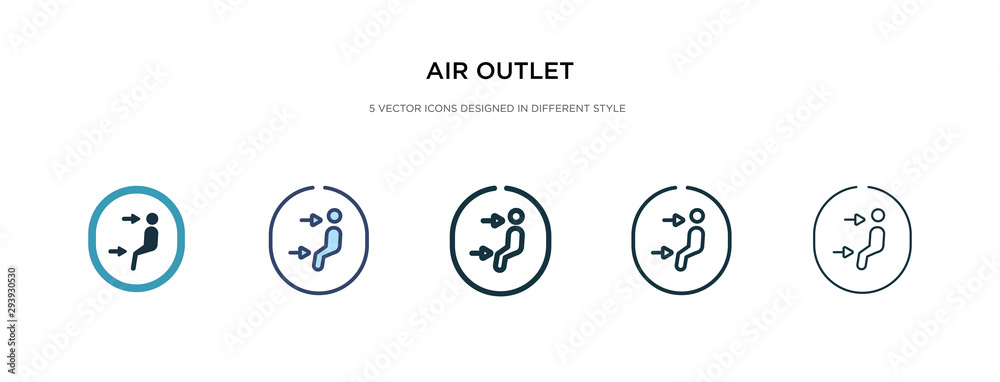 air outlet icon in different style vector illustration. two colored and black air outlet vector icons designed in filled, outline, line and stroke style can be used for web, mobile, ui