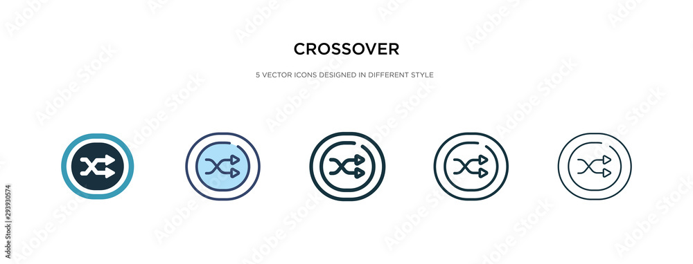 crossover icon in different style vector illustration. two colored and black crossover vector icons designed in filled, outline, line and stroke style can be used for web, mobile, ui crossover icon in different style vector illustration. two colored and black crossover vector icons designed in filled, outline, line and stroke style can be used for web, mobile, ui
