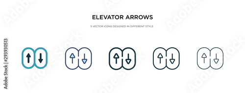elevator arrows icon in different style vector illustration. two colored and black elevator arrows vector icons designed in filled, outline, line and stroke style can be used for web, mobile, ui