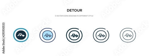 detour icon in different style vector illustration. two colored and black detour vector icons designed in filled, outline, line and stroke style can be used for web, mobile, ui