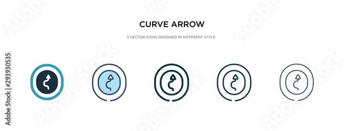 curve arrow icon in different style vector illustration. two colored and black curve arrow vector icons designed in filled, outline, line and stroke style can be used for web, mobile, ui