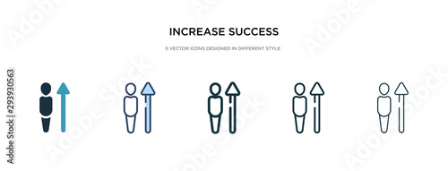 increase success icon in different style vector illustration. two colored and black increase success vector icons designed in filled  outline  line and stroke style can be used for web  mobile  ui