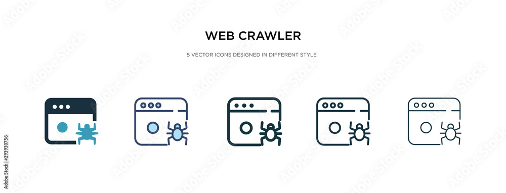 Photography web crawler icon in different style vector illustration