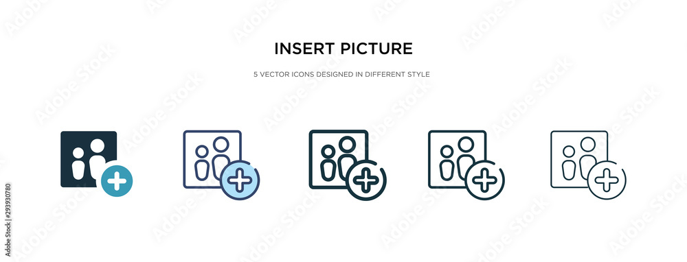 Fotografia insert picture icon in different style vector illustration