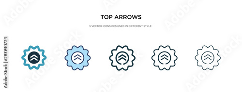 top arrows icon in different style vector illustration. two colored and black top arrows vector icons designed in filled, outline, line and stroke style can be used for web, mobile, ui