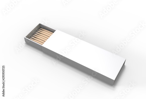 Toothpick drawer paper box for branding. 3d render illustration. 