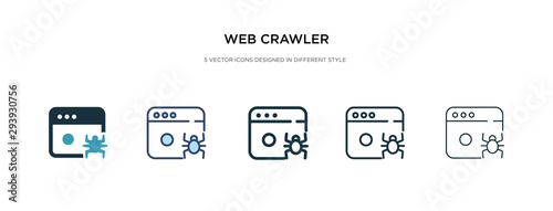 web crawler icon in different style vector illustration. two colored and black web crawler vector icons designed in filled, outline, line and stroke style can be used for web, mobile, ui photo