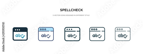 spellcheck icon in different style vector illustration. two colored and black spellcheck vector icons designed in filled, outline, line and stroke style can be used for web, mobile, ui photo