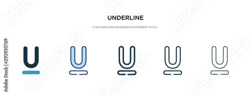 underline icon in different style vector illustration. two colored and black underline vector icons designed in filled  outline  line and stroke style can be used for web  mobile  ui