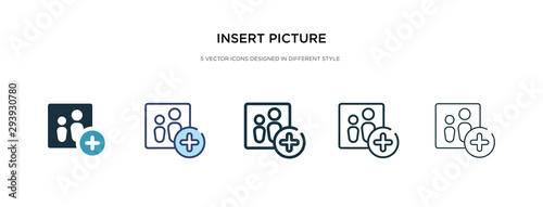 insert picture icon in different style vector illustration. two colored and black insert picture vector icons designed in filled, outline, line and stroke style can be used for web, mobile, ui photo