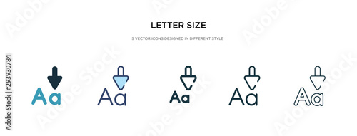 letter size icon in different style vector illustration. two colored and black letter size vector icons designed in filled, outline, line and stroke style can be used for web, mobile, ui