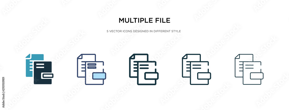multiple file icon in different style vector illustration. two colored and black multiple file vector icons designed in filled, outline, line and stroke style can be used for web, mobile, ui multiple file icon in different style vector illustration. two colored and black multiple file vector icons designed in filled, outline, line and stroke style can be used for web, mobile, ui