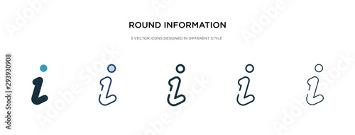 round information button icon in different style vector illustration. two colored and black round information button vector icons designed in filled, outline, line and stroke style can be used for