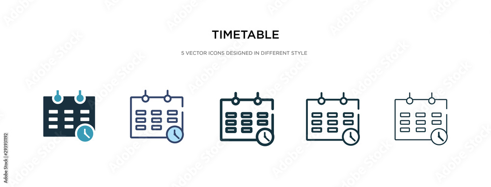 Foto timetable icon in different style vector illustration