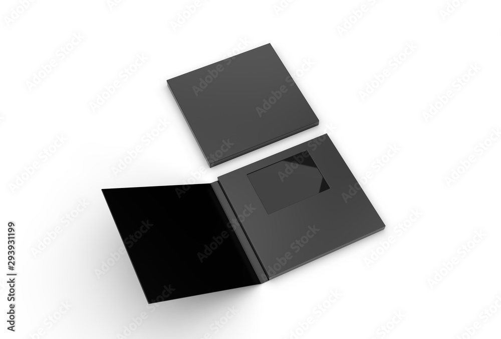 Blank LCD Video Mailer Card And Brochure For branding. 3d render illustration. Blank LCD Video Mailer Card And Brochure For branding. 3d render illustration.