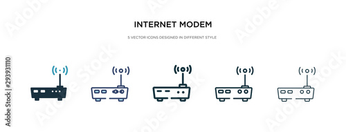 internet modem icon in different style vector illustration. two colored and black internet modem vector icons designed in filled, outline, line and stroke style can be used for web, mobile, ui
