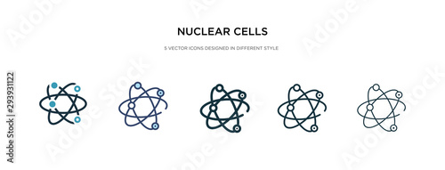 nuclear cells icon in different style vector illustration. two colored and black nuclear cells vector icons designed in filled, outline, line and stroke style can be used for web, mobile, ui