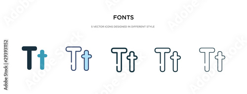 fonts icon in different style vector illustration. two colored and black fonts vector icons designed in filled, outline, line and stroke style can be used for web, mobile, ui