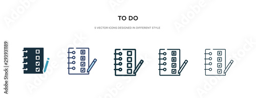 to do icon in different style vector illustration. two colored and black to do vector icons designed in filled, outline, line and stroke style can be used for web, mobile, ui