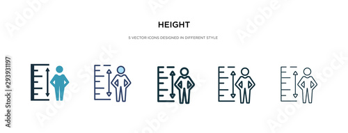 height icon in different style vector illustration. two colored and black height vector icons designed in filled, outline, line and stroke style can be used for web, mobile, ui
