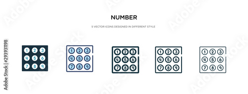 number icon in different style vector illustration. two colored and black number vector icons designed in filled, outline, line and stroke style can be used for web, mobile, ui