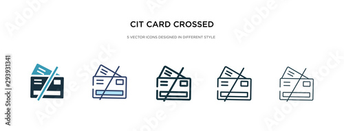 cit card crossed icon in different style vector illustration. two colored and black cit card crossed vector icons designed in filled, outline, line and stroke style can be used for web, mobile, ui