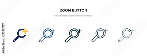 zoom button icon in different style vector illustration. two colored and black zoom button vector icons designed in filled, outline, line and stroke style can be used for web, mobile, ui