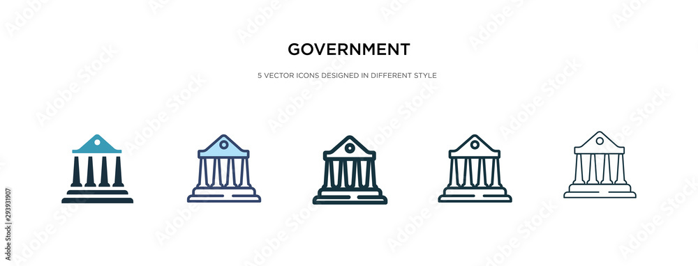 government icon in different style vector illustration. two colored and black government vector icons designed in filled, outline, line and stroke style can be used for web, mobile, ui
