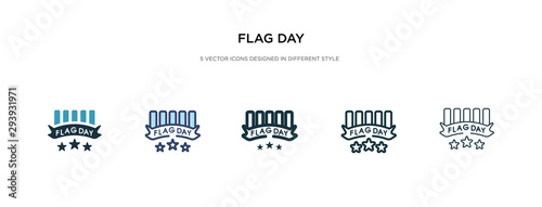 flag day icon in different style vector illustration. two colored and black flag day vector icons designed in filled, outline, line and stroke style can be used for web, mobile, ui