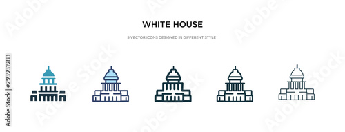 white house icon in different style vector illustration. two colored and black white house vector icons designed in filled  outline  line and stroke style can be used for web  mobile  ui