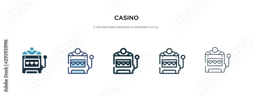 casino icon in different style vector illustration. two colored and black casino vector icons designed in filled, outline, line and stroke style can be used for web, mobile, ui