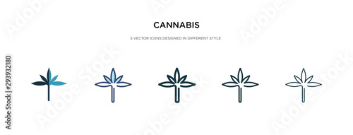 cannabis icon in different style vector illustration. two colored and black cannabis vector icons designed in filled  outline  line and stroke style can be used for web  mobile  ui