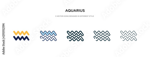 aquarius icon in different style vector illustration. two colored and black aquarius vector icons designed in filled, outline, line and stroke style can be used for web, mobile, ui