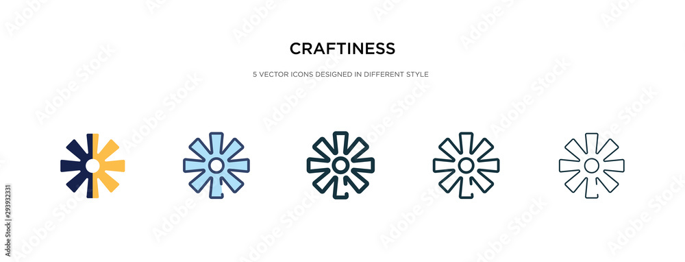 craftiness icon in different style vector illustration. two colored and black craftiness vector icons designed in filled, outline, line and stroke style can be used for web, mobile, ui