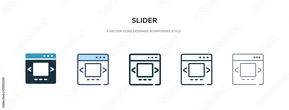 slider icon in different style vector illustration. two colored and black slider vector icons designed in filled, outline, line and stroke style can be used for web, mobile, ui slider icon in different style vector illustration. two colored and black slider vector icons designed in filled, outline, line and stroke style can be used for web, mobile, ui