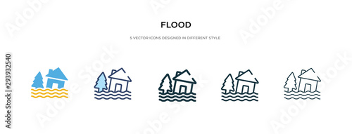 flood icon in different style vector illustration. two colored and black flood vector icons designed in filled, outline, line and stroke style can be used for web, mobile, ui