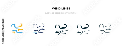 wind lines icon in different style vector illustration. two colored and black wind lines vector icons designed in filled, outline, line and stroke style can be used for web, mobile, ui