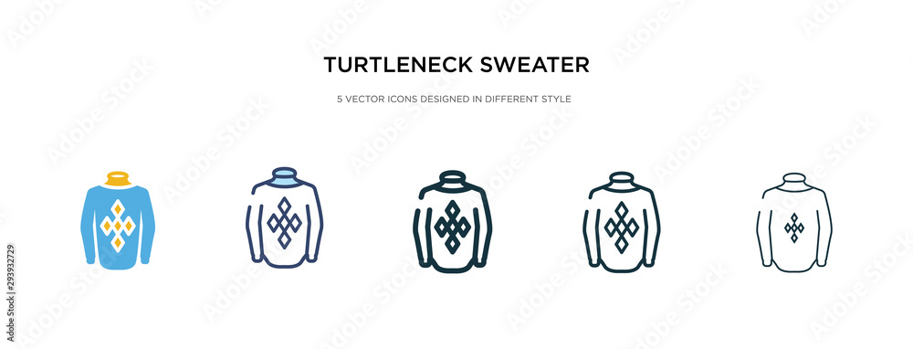 Fotografie turtleneck sweater icon in different style vector illustration