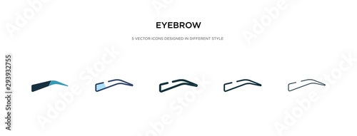 eyebrow icon in different style vector illustration. two colored and black eyebrow vector icons designed in filled, outline, line and stroke style can be used for web, mobile, ui
