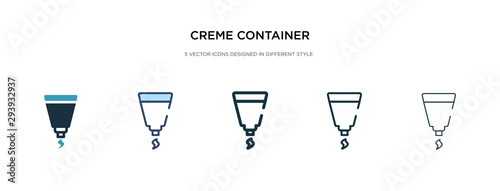 creme container black icon in different style vector illustration. two colored and black creme container black vector icons designed in filled, outline, line and stroke style can be used for web,