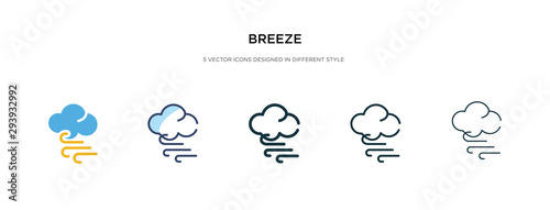 breeze icon in different style vector illustration. two colored and black breeze vector icons designed in filled, outline, line and stroke style can be used for web, mobile, ui