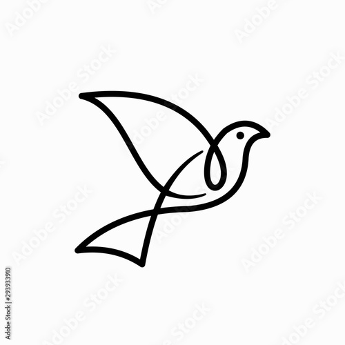 Bird logo with single line concept