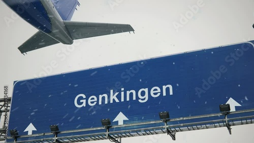 Airplane Takeoff Genkingen in Christmas photo