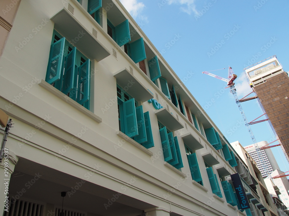 modern building with windows and blue sky